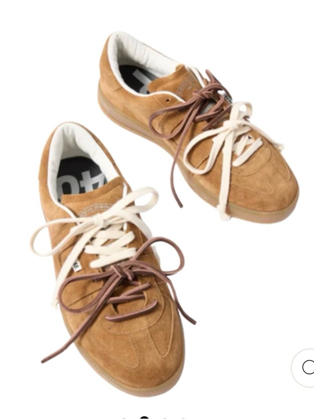 P448 Suede Low-Top Sneakers in Tan with Cream Laces